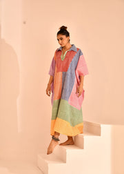 READY TO SHIP: Multi Stripe Block Printed Kaftaan - Atrangi Kaftaan