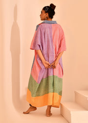 READY TO SHIP: Multi Stripe Block Printed Kaftaan - Atrangi Kaftaan