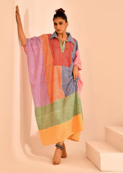 READY TO SHIP: Multi Stripe Block Printed Kaftaan - Atrangi Kaftaan