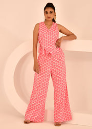 READY TO SHIP: Pink Heart Block Printed Angaraha Co-ord Set - Candy Crush
