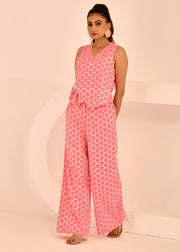 READY TO SHIP: Pink Heart Block Printed Angaraha Co-ord Set - Candy Crush