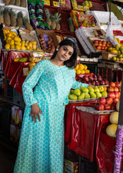 Green Heart Block Printed Co-ord Set - Dilruba