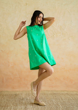 Green Cotton Dress - Mint