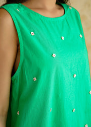 Green Cotton Dress - Mint