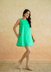 Green Cotton Dress - Mint