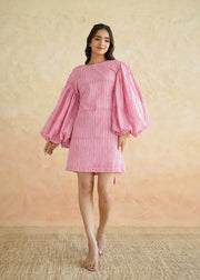Handblock Printed Premium Cotton Dress – Bubblegum
