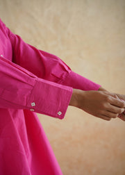 Fuchsia & Yellow Gingham Cotton Co-ord Set - BASANTI