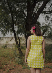 READY TO SHIP: Handblock Checked Cotton Dress - Poppins