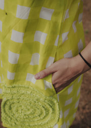 READY TO SHIP: Handblock Checked Cotton Dress - Poppins