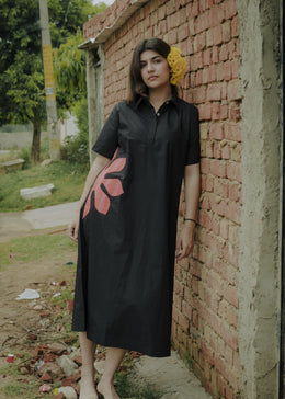 READY TO SHIP: Handblock Printed Organic Poplin Cotton Dress – Kaaya