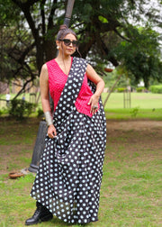 Polka Dot Cotton Sari - Polka pop