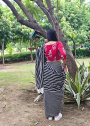 READY TO SHIP: Magenta Block Printed Blouse With Buta - Surkh