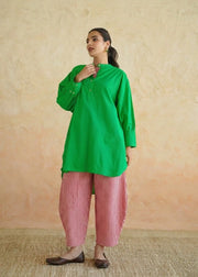 Green & Pink Striped Cotton Co-ord Set — Tulsi
